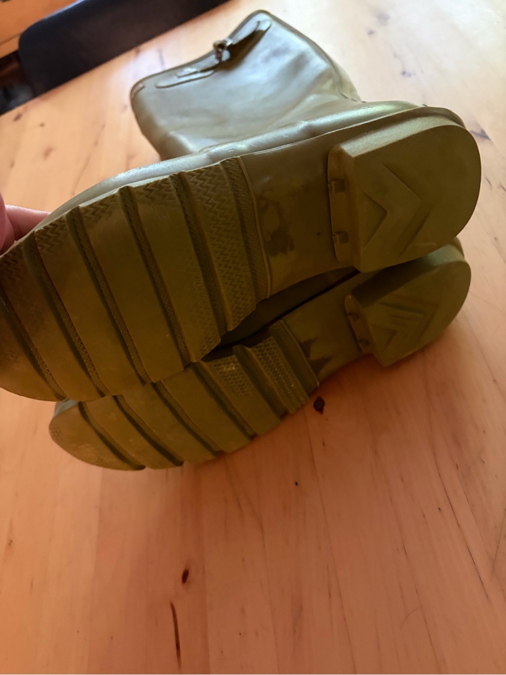 Hunter Olive Green Tall Rubber Rain Boots - Picture 9 of 10
